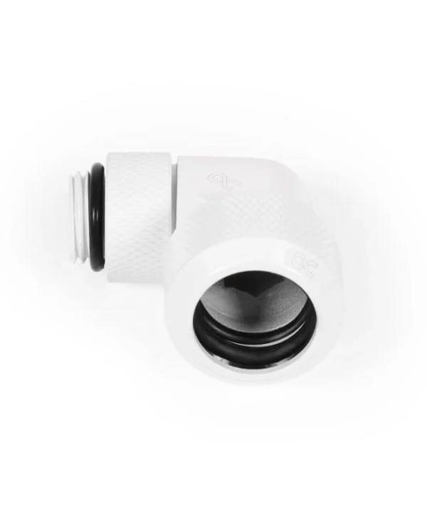 Alphacool Icicle Connector 90 Degree G1/4 Inch Male to 13mm OD Hardtube  Rotatable White WASC-502