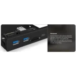 Icy Box USB Hub Panel with card reader and USB 3.0 20 pin interface for 3.5" Drive Bay Black IB-HUB1419-I3 - Image 3