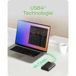 Icy Box Aluminium Enclosure For M.2 NVMe SSD USB4 to USB-C Black IB-1920M-C42 - Image 2