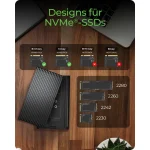 Icy Box Aluminium Enclosure For M.2 NVMe SSD USB4 to USB-C Black IB-1920M-C42 - Image 6