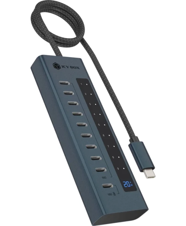 IcyBox  Usb Hub 10xUSB-C 3.2 PD 20W Graphite IB-HUB1450-C31