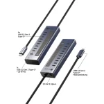 IcyBox  Usb Hub 10xUSB-C 3.2 PD 20W Graphite IB-HUB1450-C31 - Image 2