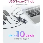 IcyBox  Usb Hub 10xUSB-C 3.2 PD 20W Graphite IB-HUB1450-C31 - Image 3