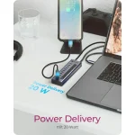 IcyBox  Usb Hub 10xUSB-C 3.2 PD 20W Graphite IB-HUB1450-C31 - Image 4