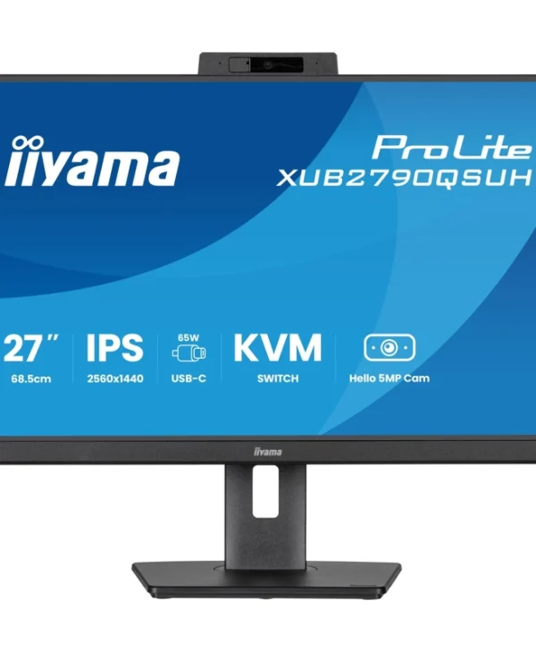 Iiyama ProLite 27" WQHD IPS 100Hz WebCam Business Monitor Black XUB2790QSUH-B2