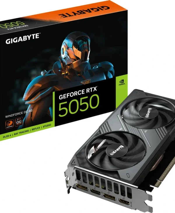 Gigabyte GeForce RTX 5050 Windforce OC 8GB GDDR6 Black GV-N5050WF2OC-8GD