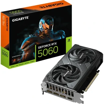 Gigabyte GeForce RTX 5060 Windforce Max OC 8GB GDDR7 Black GV-N5060WF2MAX OC-8GD