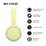 Sony WH-CH520 Wireless Multipoint Headset With Mic Yellow WH-CH520Y.CE7 - Image 11