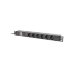 Lanberg Rack PDU 19'' 1U  6xSchuko 16A 2m Black PDU-06F-0200-BK
