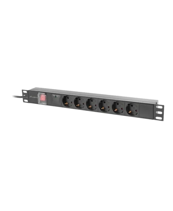 Lanberg Rack PDU 19'' 1U  6xSchuko 16A 2m Black PDU-06F-0200-BK
