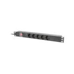 Lanberg Rack PDU 19'' 1U  5xSchuko 16A 2m Black PDU-05F-0200-BK