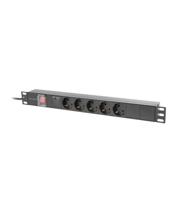 Lanberg Rack PDU 19'' 1U  5xSchuko 16A 2m Black PDU-05F-0200-BK