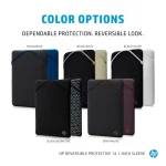 HP Reversible Sleeve for Laptop 14.1 Black Silver - Image 6