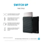 HP Reversible Sleeve for Laptop 14.1 Black Silver - Image 8