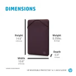 HP Reversible Sleeve for Laptop 14.1 Black Silver - Image 9