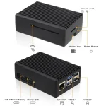 Inter-Tech ODS-739 Raspberry Pi 5 Elegant Aluminium Case Only Black - Image 4