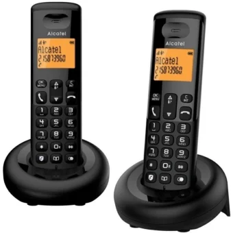 Alcatel E160 Duo Ασύρματο Τηλέφωνο 2 συσκευες Black 3700601426724