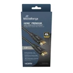 MediaRange MRCS247 HDMI 2.0 Male to HDMI 2.0 Male Premium High Speed Cable with Ethernet Cable, Ver. 2.0, 18 Gbps Ver. 2.1, 4k@60Hz, 2.0m Black - Image 2