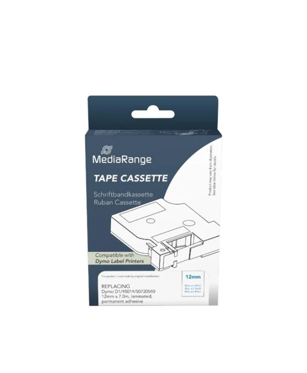 Mediarange MRDY45014 Ετικέτες Γενικής Χρήσης για Dymo D1/45014/S0720540 12mm, 7m, Laminated and Permanent Adhesive, Blue on White