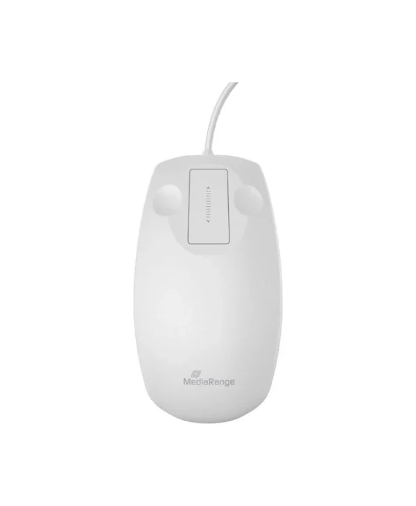 MediaRange Wired Optical 2-Button Hygienic Mouse with Touch-Scroll White MROS265