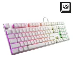 Sharkoon PureWriter RGB Wired Mechanical Keyboard Low Profile Kailh Choc Blue Switch US Layout White 4044951034277