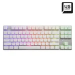 Sharkoon PureWriter RGB Wired Mechanical Keyboard Tenkeyless Low Profile Kailh Choc Red Switch US Layout White 4044951034284 - Image 2