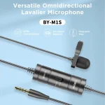 Boya Wired Professional Lavalier Lapel Microphone Omnidirectional Condenser Mic for iphone/Android/DSLR/VideoCamera BY-M1S - Image 3