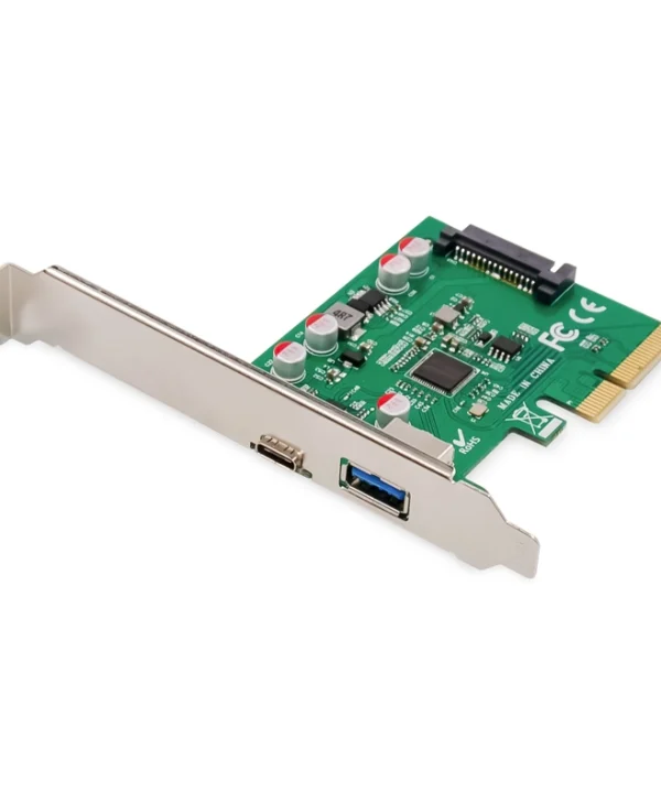 Digitus PCIe x4 Κάρτα Επέκτασης 1x USB‑C + 1x USB‑A with Low Profile Bracket DS-30225