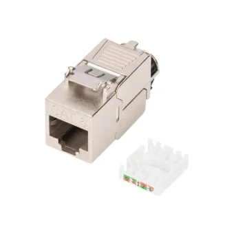 Digitus Keystone Jack RJ45 CAT 8.1 STP Tool‑Free Shielded Silver DN-93816