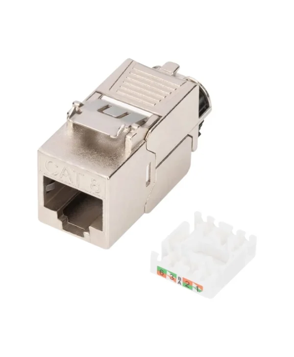 Digitus Keystone Jack RJ45 CAT 8.1 STP Tool‑Free Shielded Silver DN-93816