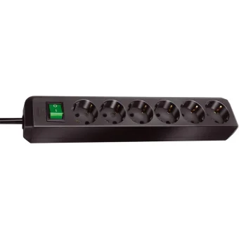 Brennenstuhl Eco-Line Πολύπριζο 6xSchuko  1xΔιακόπτη 1.5m Μαύρο 1159500015