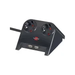 Brennenstuhl Desktop-Power Πολύπριζο Γραφείου 2xSchuko 2x USB-A 2.1A 1.8m Μαύρο 1153500222 - Image 2