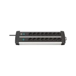 Brennenstuhl Premium-Alu-Line Duo Πολύπριζο 2x8Schuko  2xΔιακόπτες 3m ΜαύροΑσημί 1391000916 - Image 3