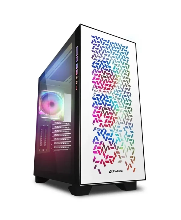 Sharkoon Elite Shark CA300H RGB Midi Tower Tempered Glass White 4044951030422