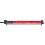 Brennenstuhl Alu-Line Πολύπριζο Rack 19'' 1U 8xSchuko 10A 2m Κόκκινο/Μαύρο 1390007118