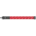 Brennenstuhl Alu-Line Πολύπριζο Rack 19'' 1U 8xSchuko 10A 2m Κόκκινο/Μαύρο 1390007118 - Image 2