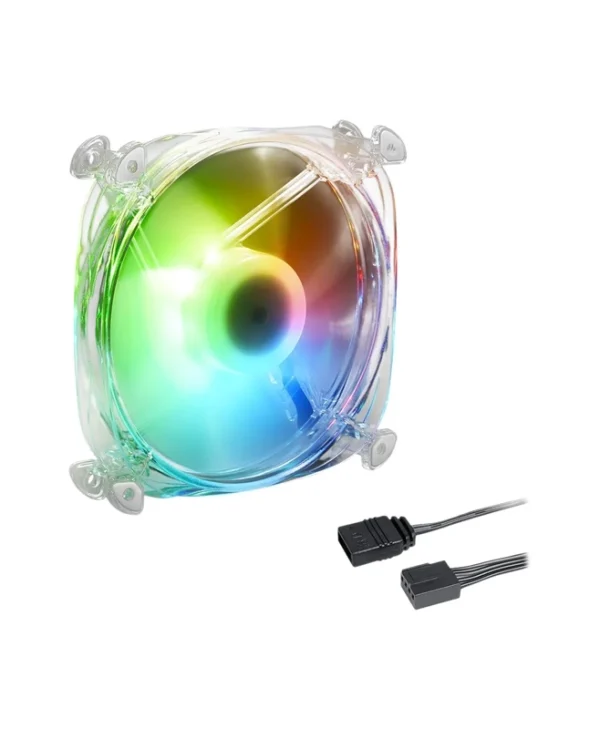 Sharkoon Shark Disc PWM RGB 120mm Case Fan 3‑Pin/4‑Pin Transparent 4044951034314