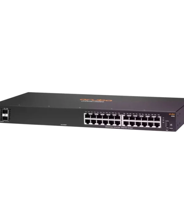 HPE Aruba CX 6100 Series Gigabit Managed Smart Switch 24x10/​100/​1000 4x10GB SFP+ Rack Mountable JL678A