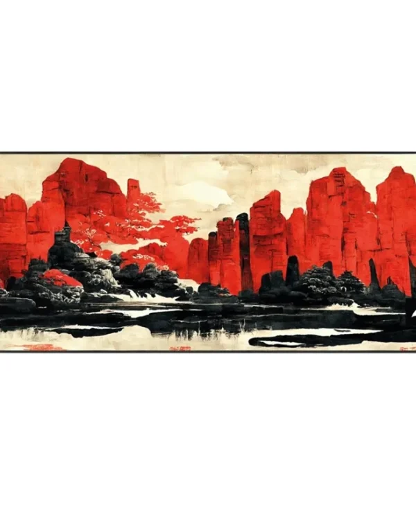 Sharkoon Skiller SGP30 XXL D3 Gaming Mousepad 900x400mm Traditional Red Black Japanese Ink 4044951039494