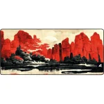 Sharkoon Skiller SGP30 XXL D3 Gaming Mousepad 900x400mm Traditional Red Black Japanese Ink 4044951039494 - Image 5