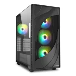 Sharkoon Rebel C80G RGB Midi Tower Tempered Glass Black 4044951041152