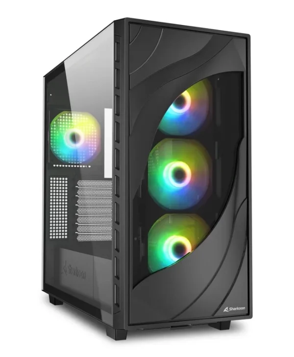 Sharkoon Rebel C80G RGB Midi Tower Tempered Glass Black 4044951041152