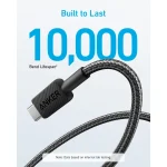 Anker 322 USB Cable Braided USB-A Male to USB-C Male 15W 1.8m Black A81H6G11 - Image 3