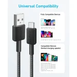 Anker 322 USB Cable Braided USB-A Male to USB-C Male 15W 1.8m Black A81H6G11 - Image 6