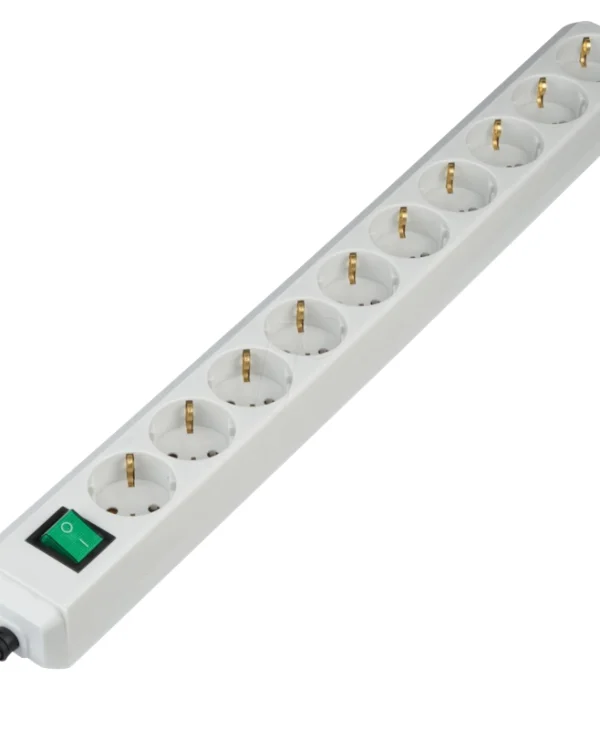 Brennenstuhl Eco-Line Πολύπριζο 10xSchuko 1xΔιακόπτη 3m  Ανοιχτό Γκρι 1159350010