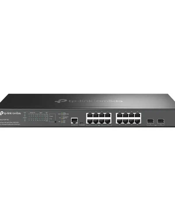 TP-Link Omada 16-Port 2.5G and 2-Port 10GE SFP+ L2+ Managed Switch with 8-Port PoE+ Rack Mountable SG3218XP-M2