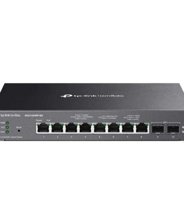 TP‑Link Omada 8-Port 2.5GBASE-T and 2-Port 10GE SFP+ Smart Switch with 8-Port PoE+ SG2210XMP‑M2