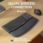 Logitech Wave Keys for Business Wireless Ergonomic Keyboard Bluetotth/Logi Bolt US Layout Graphite 920-012334 - Image 6