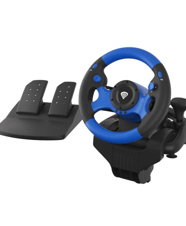 Genesis Seaborg 350 Gaming Steering Wheell with Pedals for PC/PS4/PS3/Xbox One/Xbox 360/Nintendo Switch NGK-1566