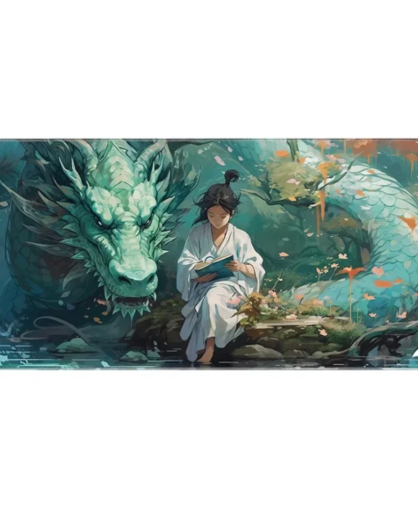 Sharkoon Skiller SGP40 D8 Gaming Mousepad 1000x500mm Big Green Dragon with Japanese Girl 4044951042555